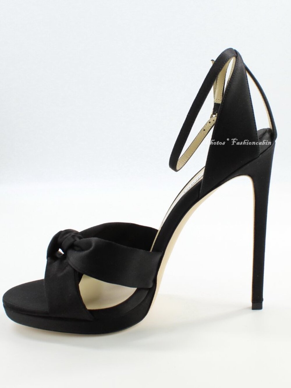 NEW JIMMY CHOO Rosie 120 Knotted Satin Sandals, Black, EUR 41 - Picture 5 of 16